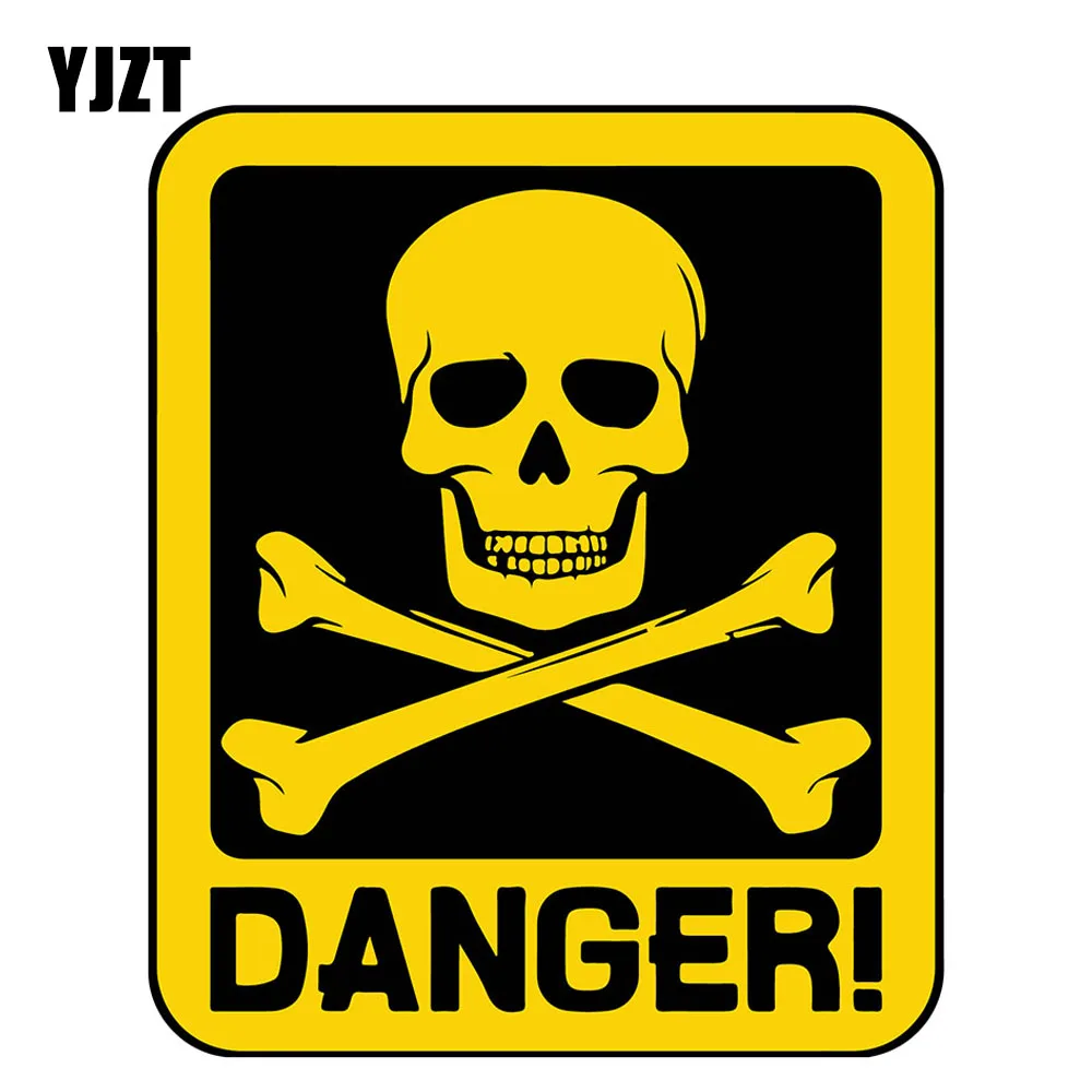 YJZT 10 7 см × 12 9 знак опасности с символом черепа ПВХ автомобильная наклейка 12C-0802 |