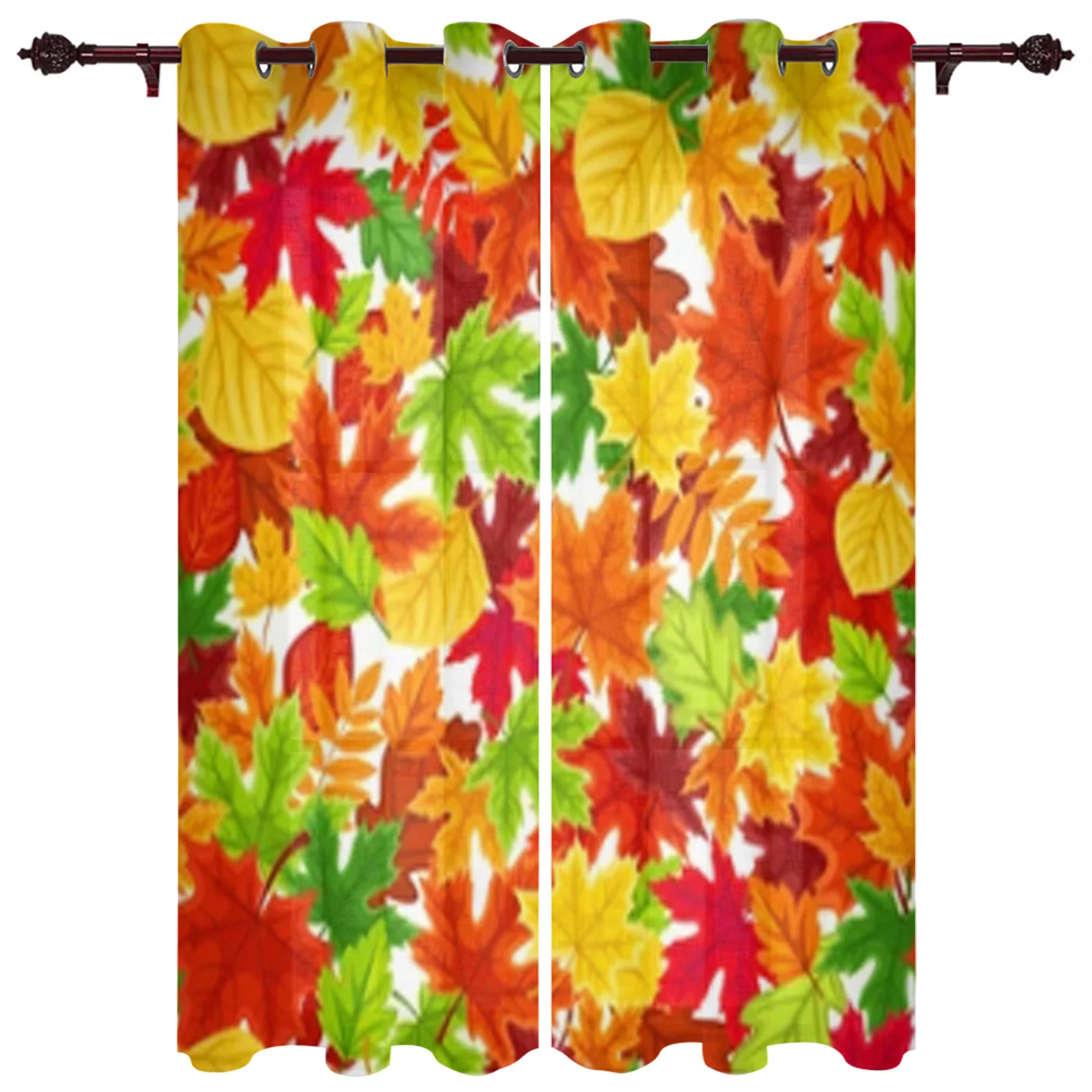 

Colorful Autumn Leaves Luxury Curtains Living Room Bedroom Window Curtain Valance Curtains For Kitchen Home Decor