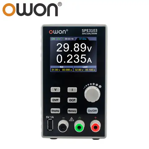Программируемый источник питания постоянного тока OWON SPE, 60 в, 5 А, 30 В/5 А, ЖК-дисплей 2,8 дюйма, разрешение 10 мВ/1 мА, цифровой регулятор напряжени...