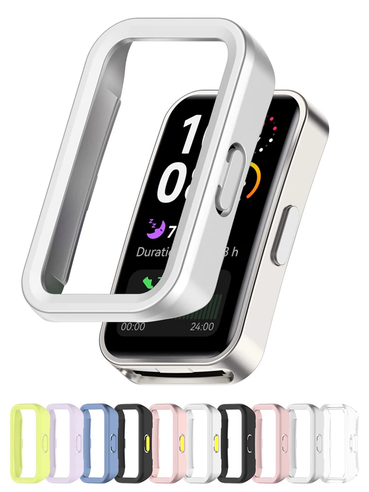 Фото Чехол для часов HUAWEI Band 10 9 8, аксессуары, универсальный жесткий бампер из ПК, рамка, полая крышка для huawei Band10, чехлы Band9 №1