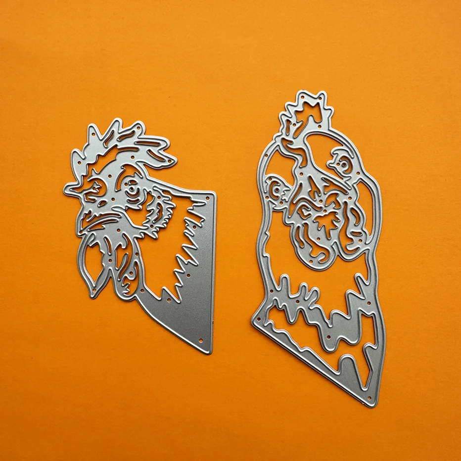 Два куриных головки 2024 новые Вырубные штампы для скрапбукинга оформление сделай