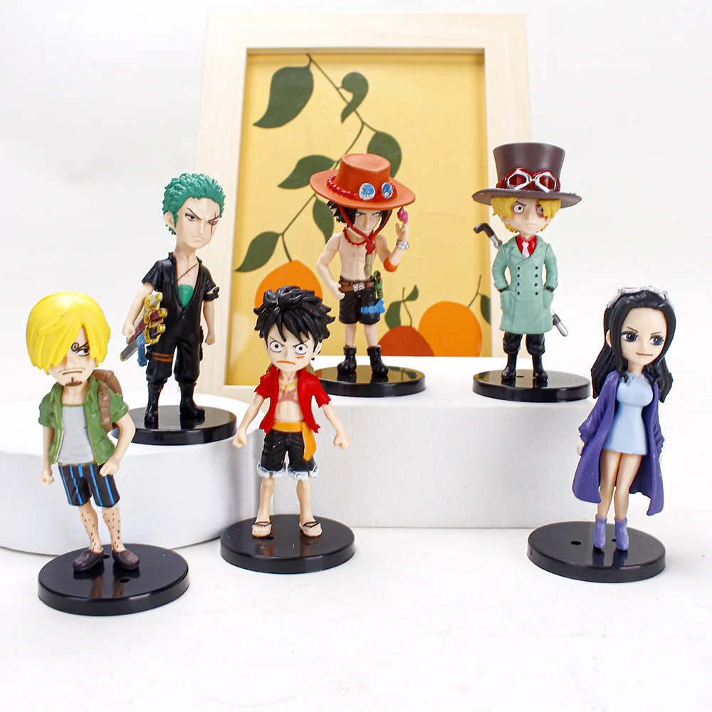 

6pcs/set 8cm Anime One Piece Figure Mini Luffy Sanji Boa Hancock Ace Roronoa Zoro PVC Action Figure Collectible Model Toys