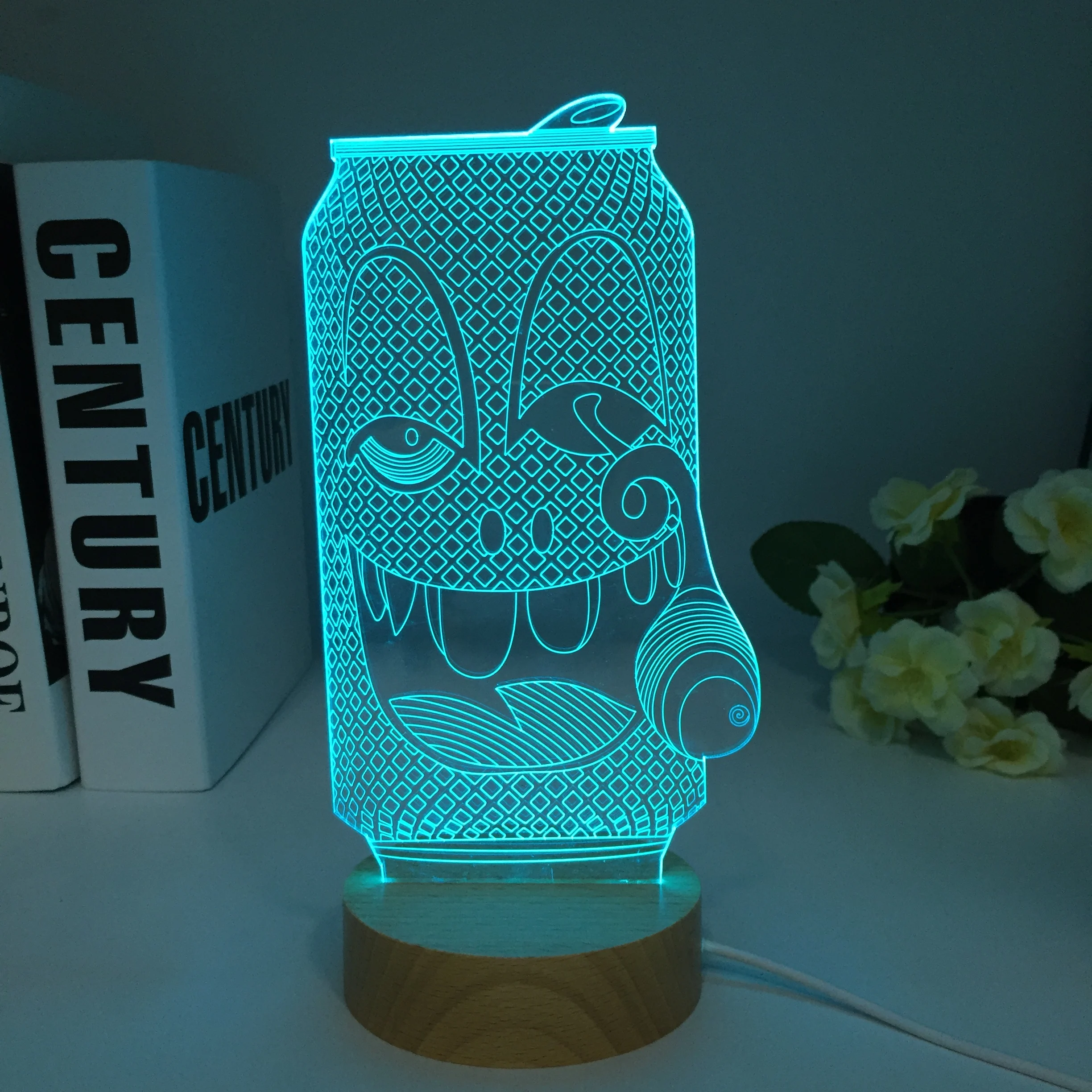 Акриловый 3D оптический светодиодный ночник модель пивной чашки красочная