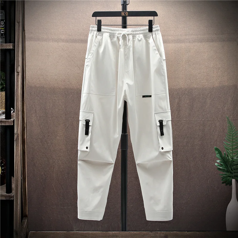 Брюки-карго мужские с множеством карманов модные повседневные мешковатые штаны