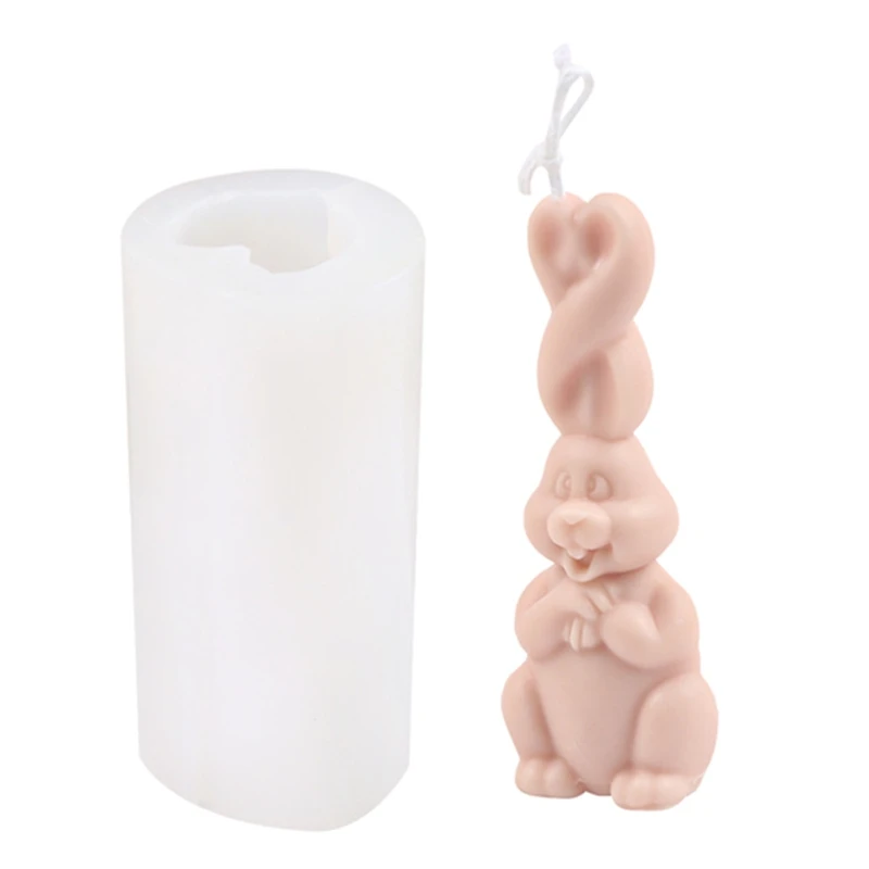 

Rabbit Shape Candle Silicone Mold for Handmade Desktop Decoration Gypsum Epoxy Resin Aromatherapy Candle Silicone Mould