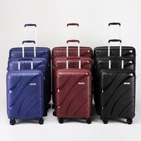 durable 24 inch red custom trolley suitcase luggage set for womens travelling