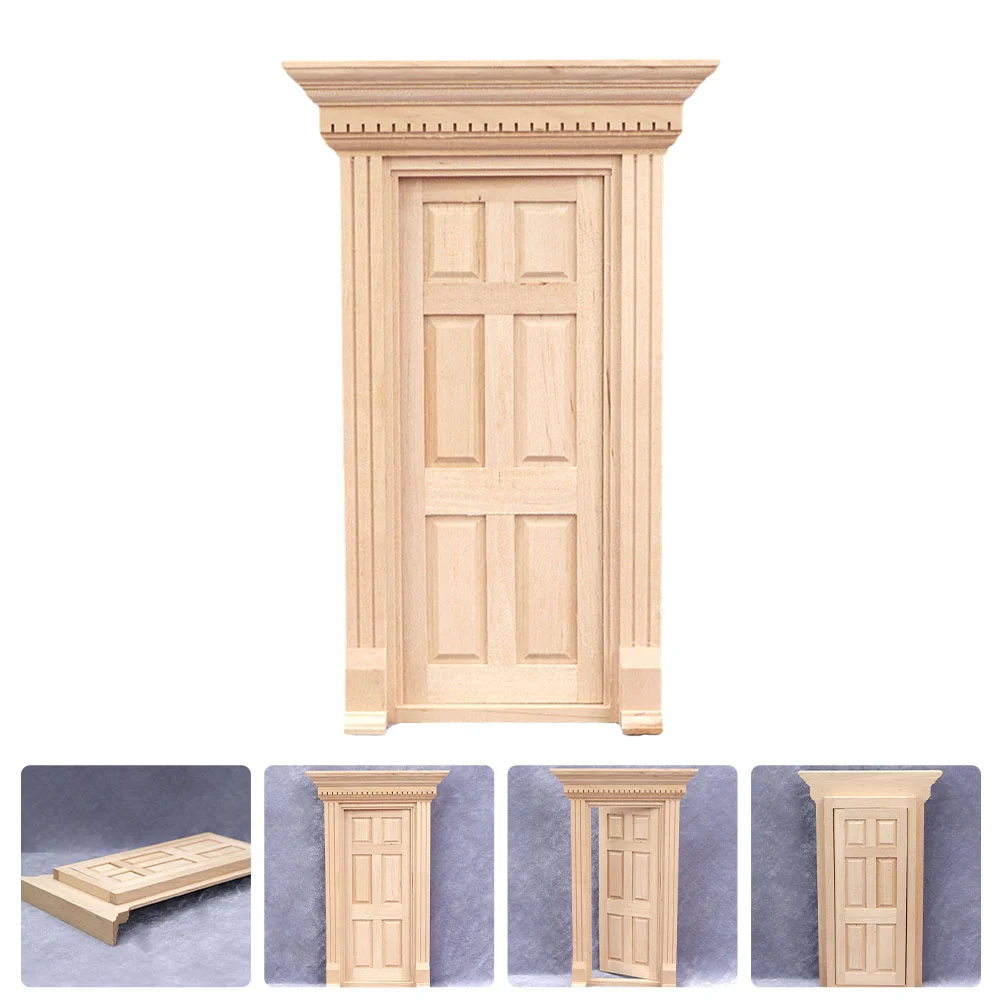 

1 Set of Mini Wooden Door Decor Mini House Simulation Small Gate Decoration