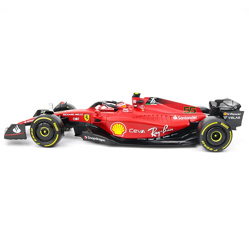 Дешево Bburago 1:18 Ferrari 2022 F1-75 SF21 #16 #55 2020 SF1000 #5 F1 гоночная Формула автомобиль статическая имитация литая модель автомобиля из сплава