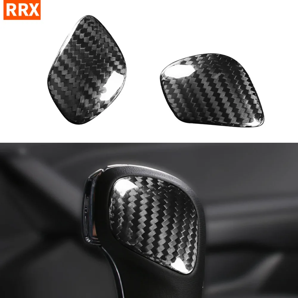 

Real Carbon Fiber Gear Shift Knob Head Sides Decorate Cover For Volkswagen Touareg Tiguan Golf Sagitar Jetta 2012-2018
