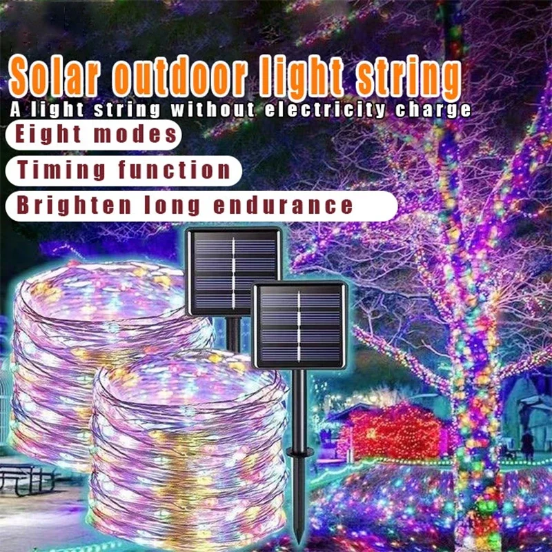 

Christmas Tree lights 50/100/200/300LED Solar LED Light Outdoor Festoon Garden Fairy String Waterproof Garland Yard Decoration