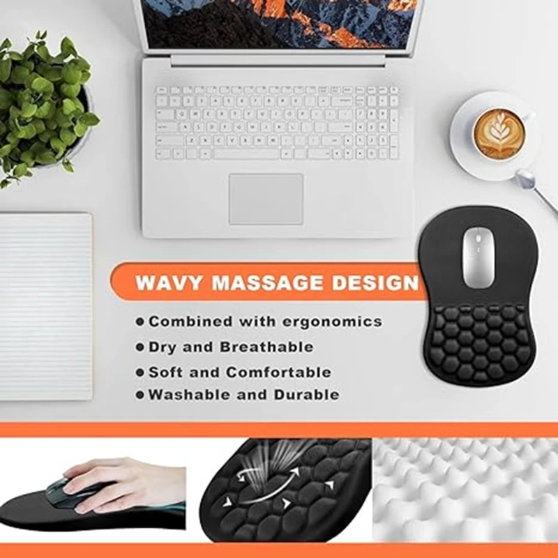 Коврик Для Игровой Мыши С Защитой Запястья Нескользящий Одноцветный Настольный