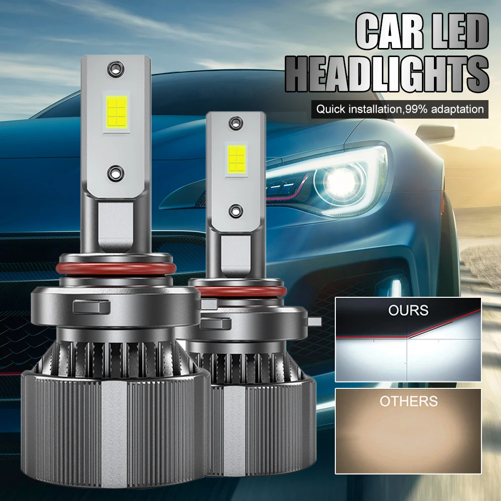 

2PCS H4 H7 LED Bulb H8 H11 9005 9006 9012 Car Headlight 24000LM High Lumen 9-32V 60W Driving Light IP68 Waterproof Accessories