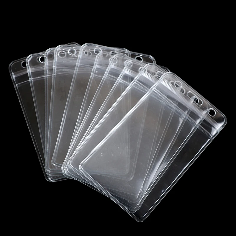 

10Pcs Vertical Transparent Vinyl Plastic Clears ID Card Bag Case Badge Holder Accessories Vertical ID Card Badge Holders
