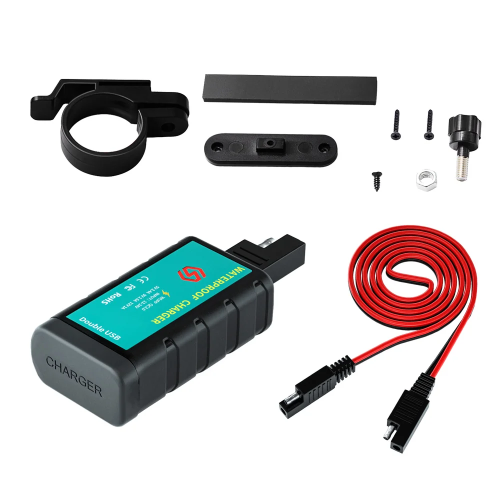 

1 Set Motorcycle SAE To Dual USB Mobile Phone Dual Socket With Switch