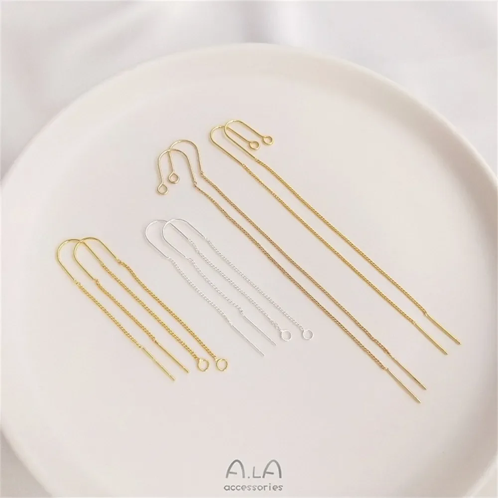 U-образные серьги из серебра 925 пробы серьги-иглы золота 14 карат 18 аксессуары для