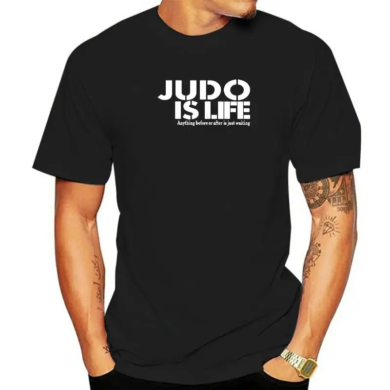 

Funny Judo Is Life Cotton T Shirt Hip Hop Men O-Neck Summer Short Sleeve Sports Tshirts Letter Tees