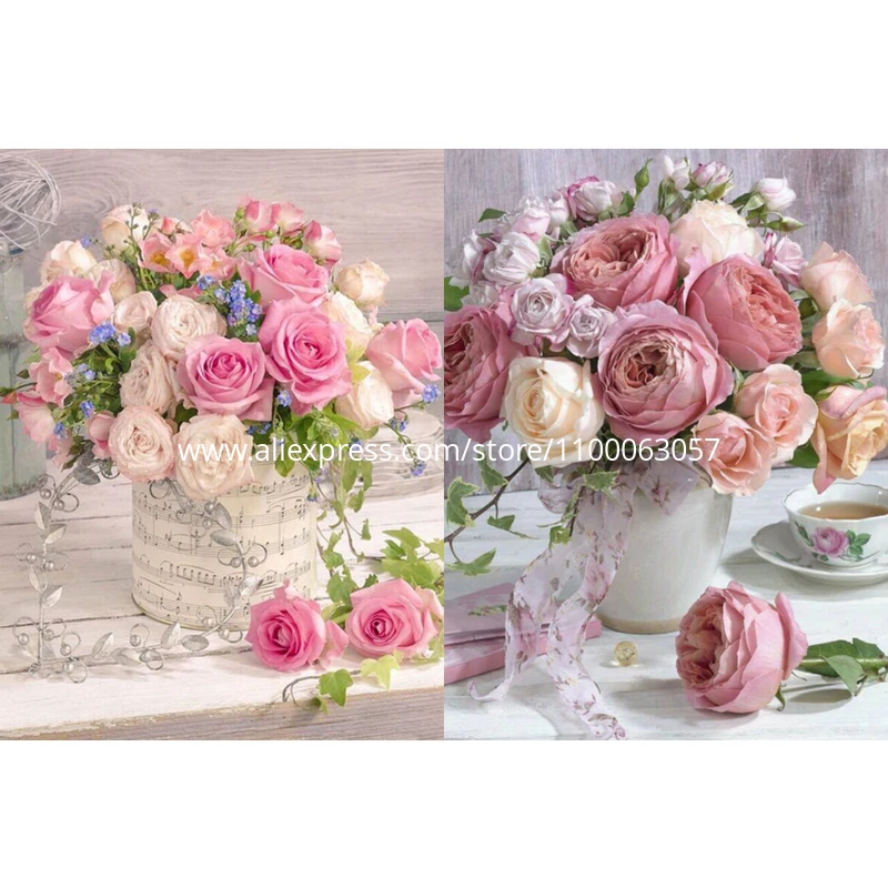 

ROAMILY, алмазная живопись с цветами, красивая, полностью круглая/квадратная Алмазная вышивка «сделай сам», Цветочная Роза, мозаичная распрода...