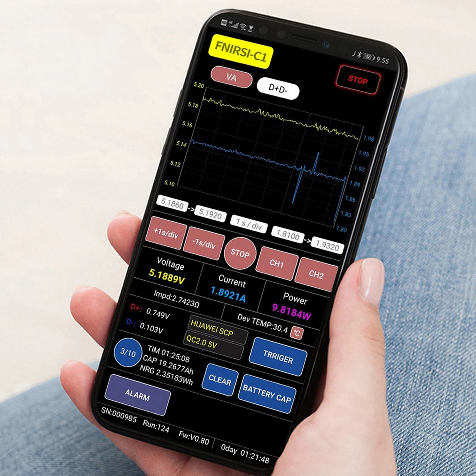 FNIRSI-C1 Вольтметр Амперметр Type-C PD Триггер Цифровой мультиметр Измеритель