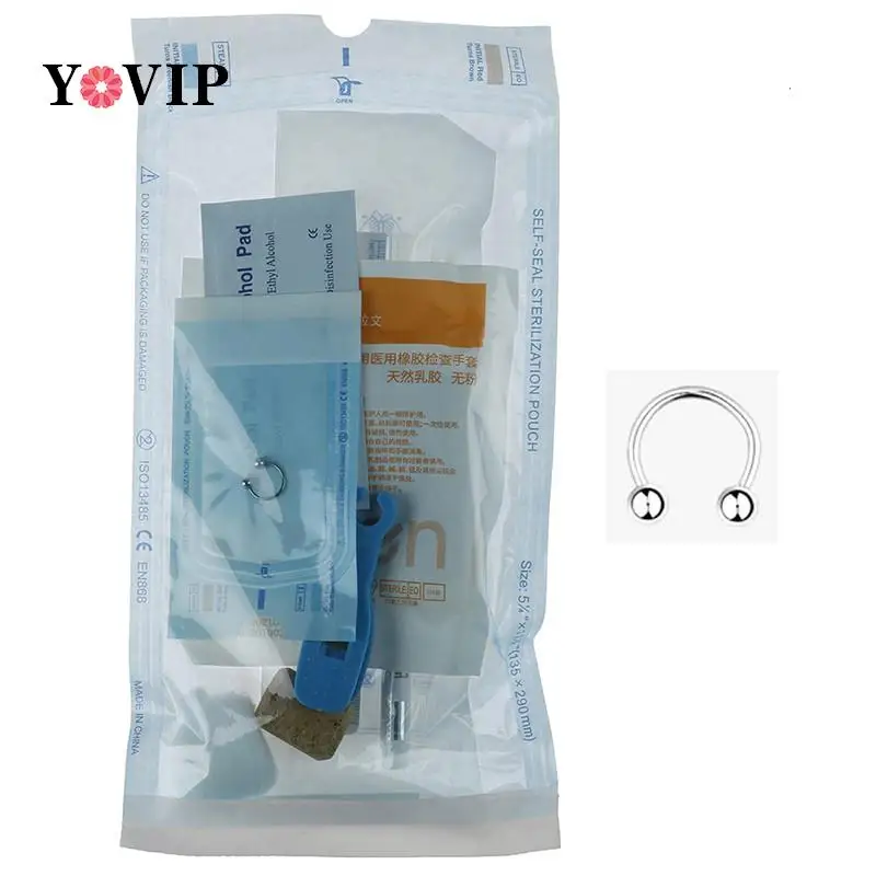 

Набор инструментов для языка, сосков, пупка, перегородки, лабретки, губ, невыпадающих бусин, ювелирных изделий, одноразовый пирсинг для тела ...