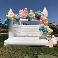 Outdoor commercial inflatable bouncer jumping bouncy castle jumper pvc white wedding bounce house for party rentals
