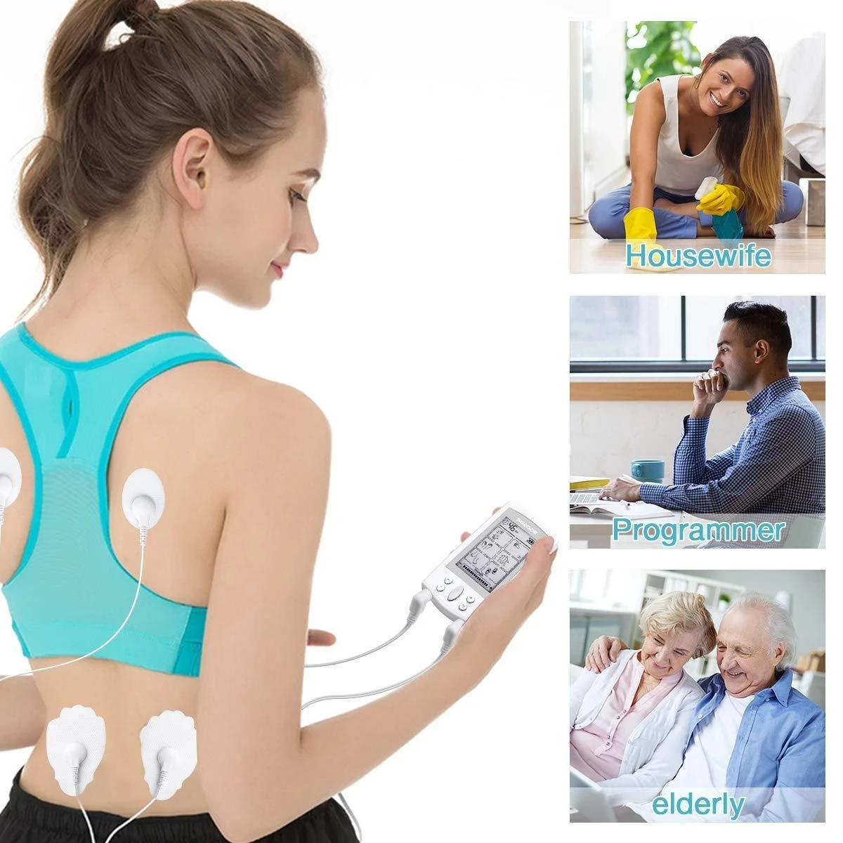 Eletric Muscle Stimulator TENS EMS Unit 16 Modes Digital Pulse Low Frequency Best Massager Pads Physiotherapy Back Accessories |