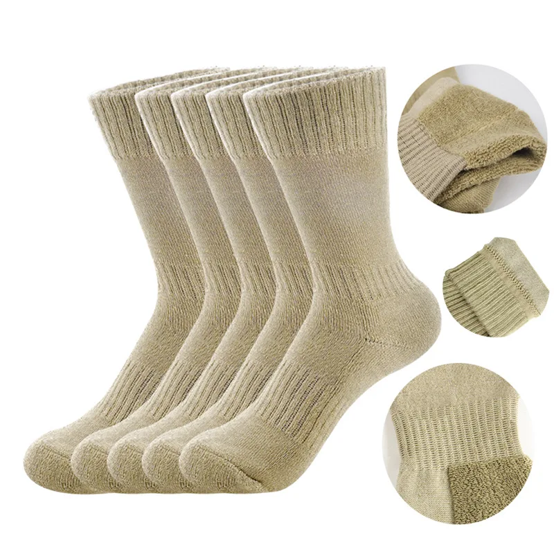 Men Winter Army Train Socks Moisture Wicking Mid Calf Thermal Work Boot Sports Hiking Trekking Socks