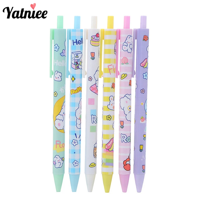 

Yatniee 6pcs Cute Rabbit Gel Pen Kawaii Pen Japanese Stationery Cute Things School Supplies Pens For Writing Office Accessories