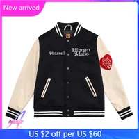 girls don%e2%80%99t cry human made jacket new letter love woolen leather sleeve jacket high quality flocked embroidered human made coat