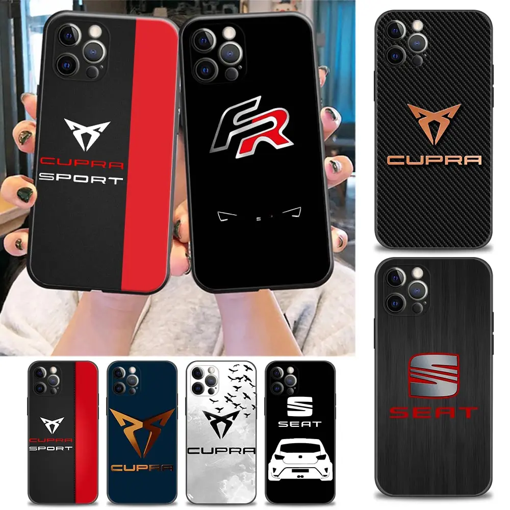 3D чехол на автомобильное сиденье для iPhone 11 12 13 Pro Max 7 8 SE XR XS 5 5s 6 6s Plus черный мягкий |