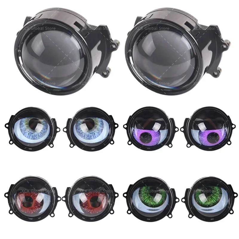 2024 Новые динамические 3-дюймовые линзы Devil Eyes для 12 В автомобильные комплекты