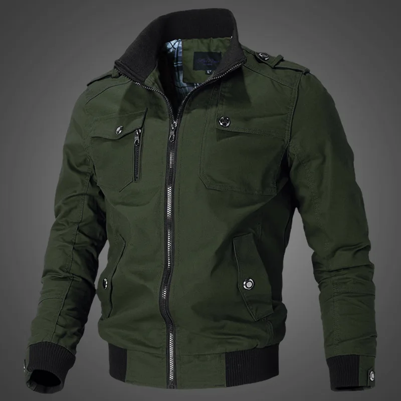 

New Arrival Men's Large Coat Spring Leisure Trend Korean Version Handsome Slim Fit Workwear Jacket Cotton Military Top Men Top