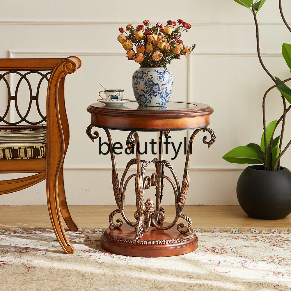 Карамельный американский диван несколько европейских маленьких круглых