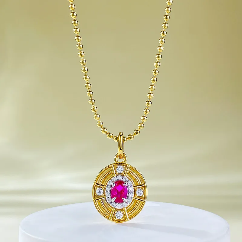 Ювелирные изделия S925 серебро новый богемный стиль 4*5 мм эллиптический кулон с