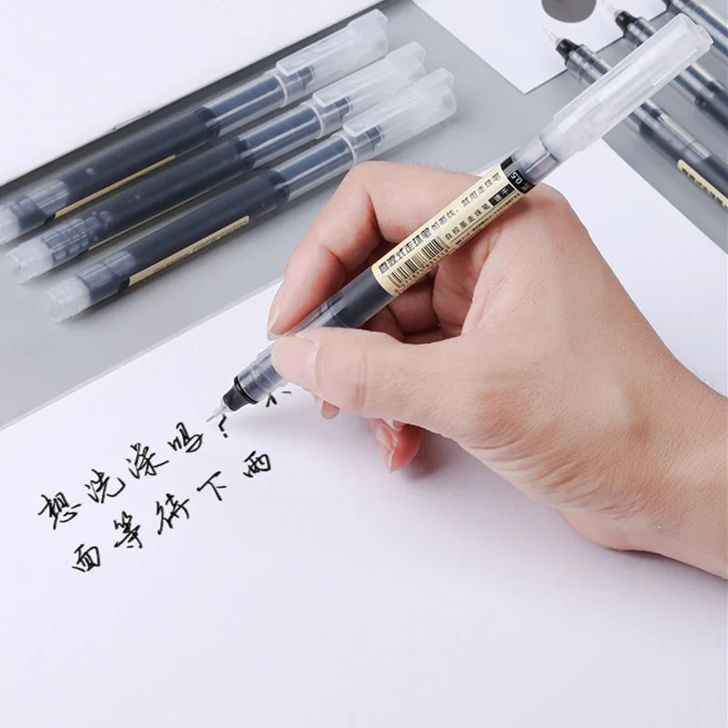 5/10 Pcs Exam Signature Ballpoint Pen 0.5mm Black Blue Ink High Capacity Gel Pens For Writing School Office Stationery Supplies images - 6