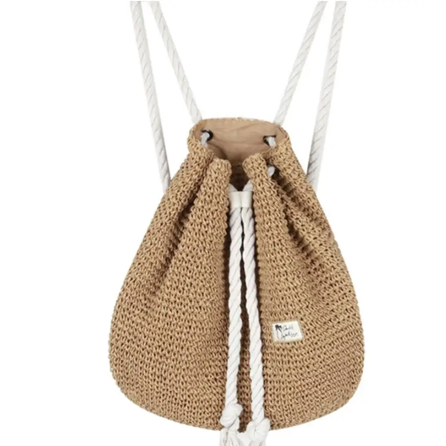 

Summer Straw Bag Women Backpack Fashion Rucksack Weaved For Girls Mochila Backpack Travel Beach Straw Bags Women Shoulder Bag AA