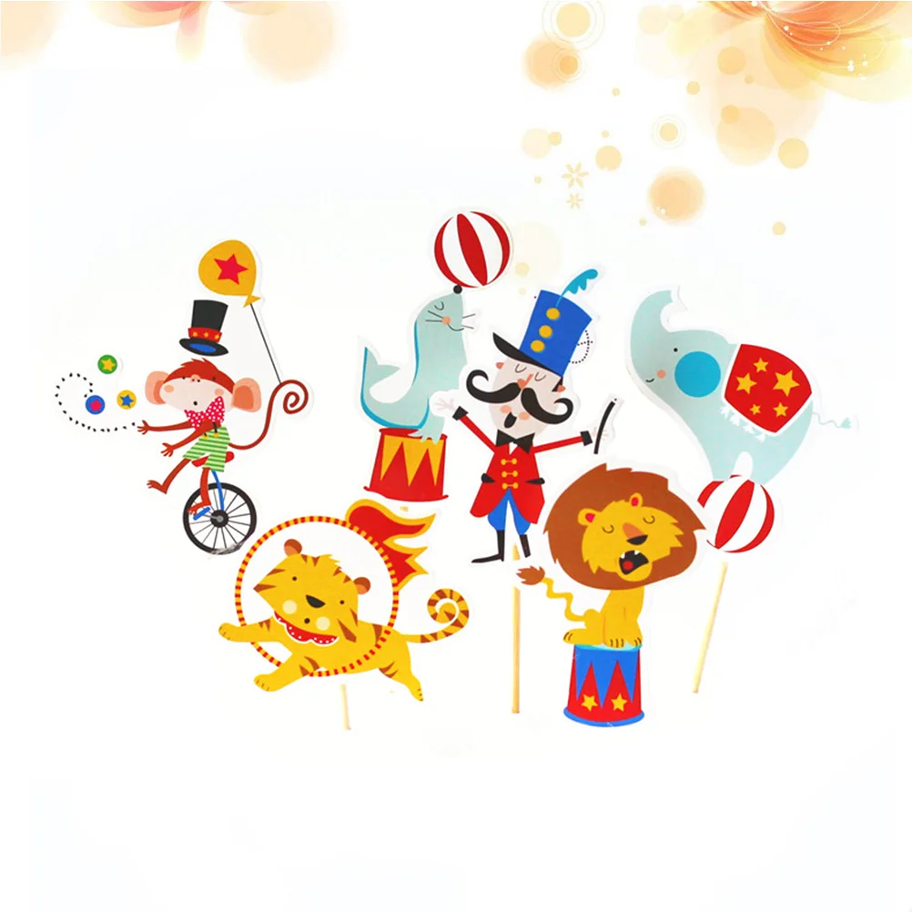 

Cake Circus Topper Decorations Carnival Party Birthday Theme Picks Cupcake Themed Supplies Dessert Stick Insert