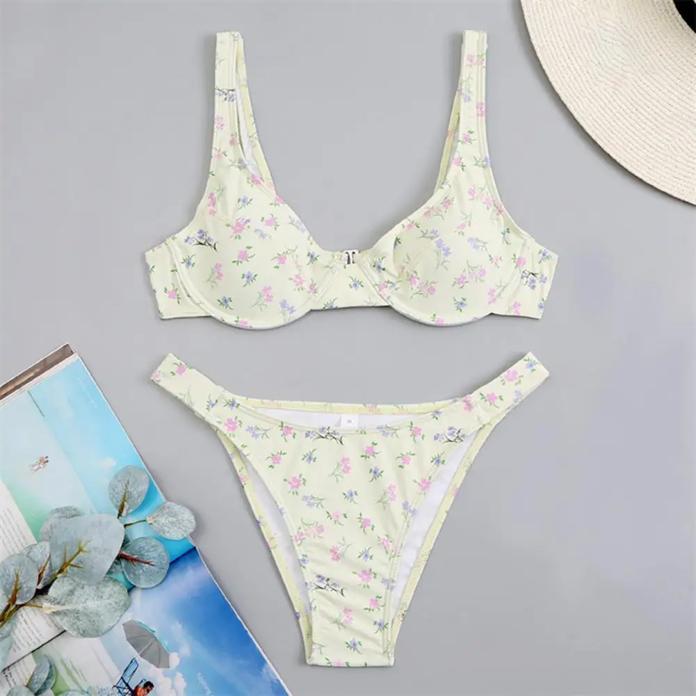 

Women Swimwear Attractive Ladies Padded Off Shoulder Slim-fitting Bathing Suit for Beach Women Swimsuit Split Bikini