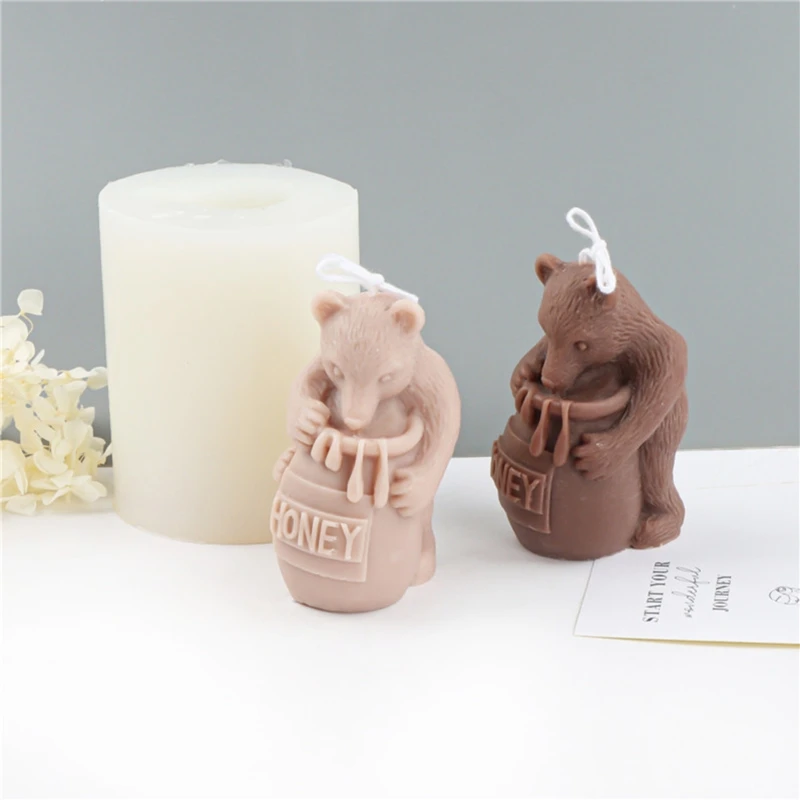

Little Bear Decoration 3D Candle Soap Mould DIY Candle Epoxy Mold Handmade Candles Aroma Wax Soap Molds for Decorations T8DE