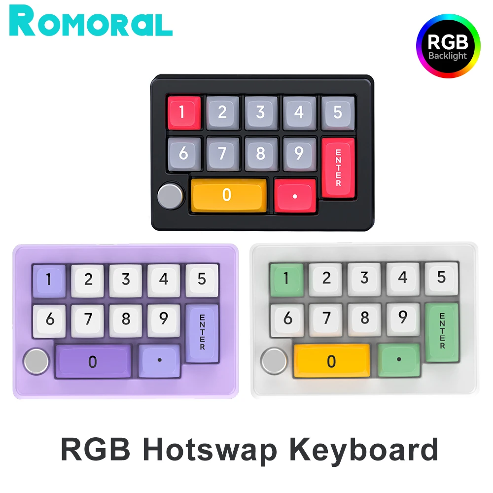

Programming Macro Custom Knob Keyboard RGB Mini Button Gaming Keypad Mechanical Hotswap Macropad Red Switch 12Keys