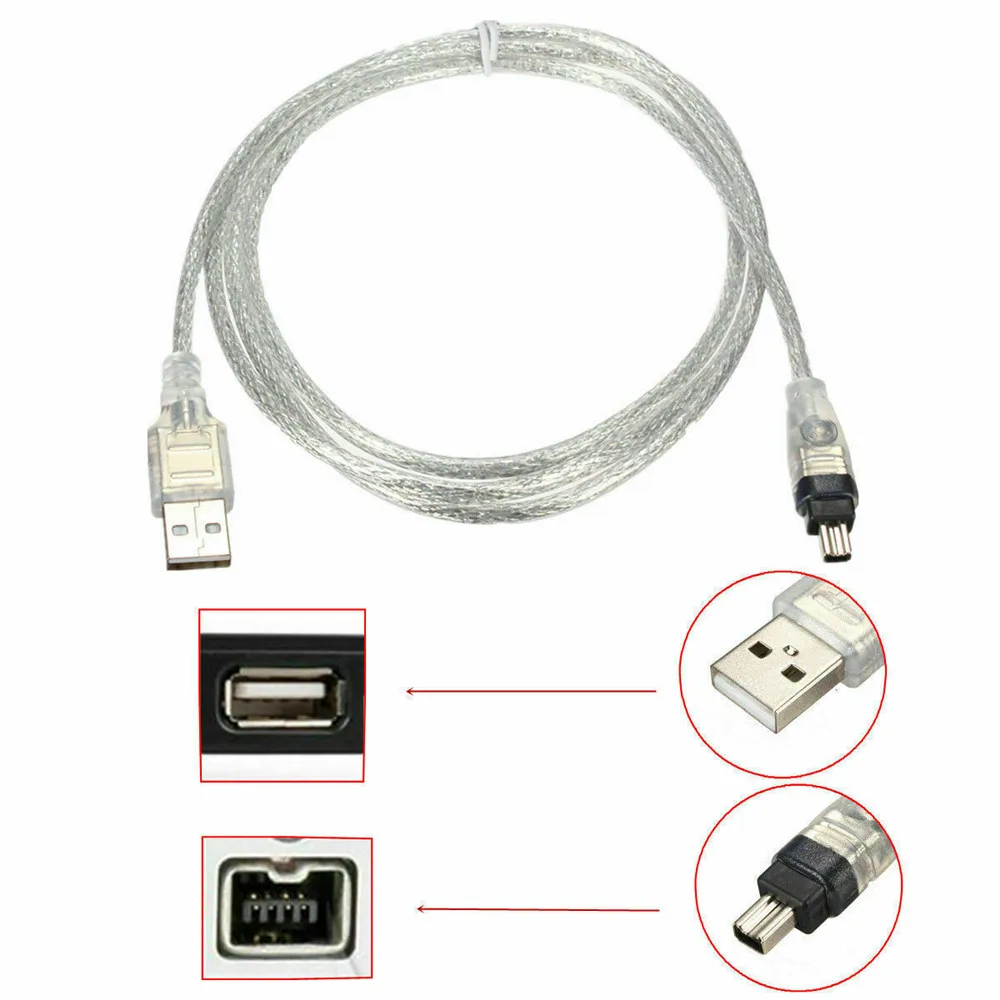 1.5M/5FT USB 2.0 Male to 4 Pin IEEE 1394 Cable FireWire Lead Adapter Converter | Электроника