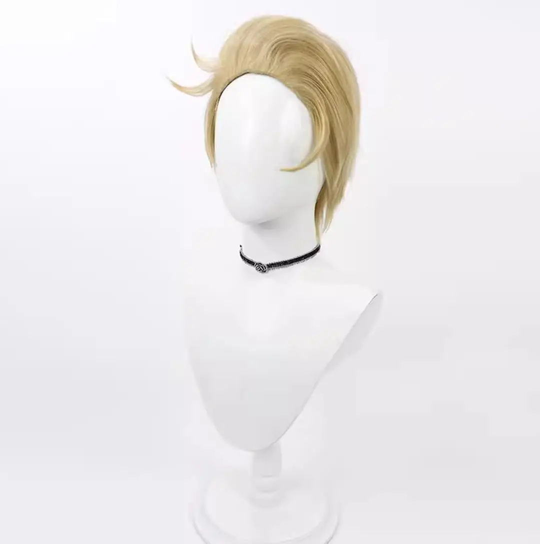 Фото Люцифер Морнингстар WIG Аниме Косплей Парик для вечеринки Золотой короткий парик №2