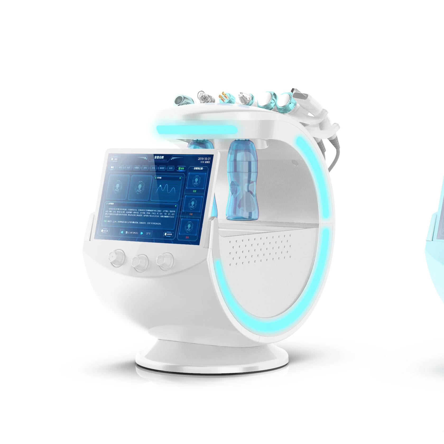 

2021 горячая Распродажа портативный ледяной голубой ультразвуковой РЧ-скребок для кожи Aqua, дермабразия, гидравлическая Дермабразия с систем...