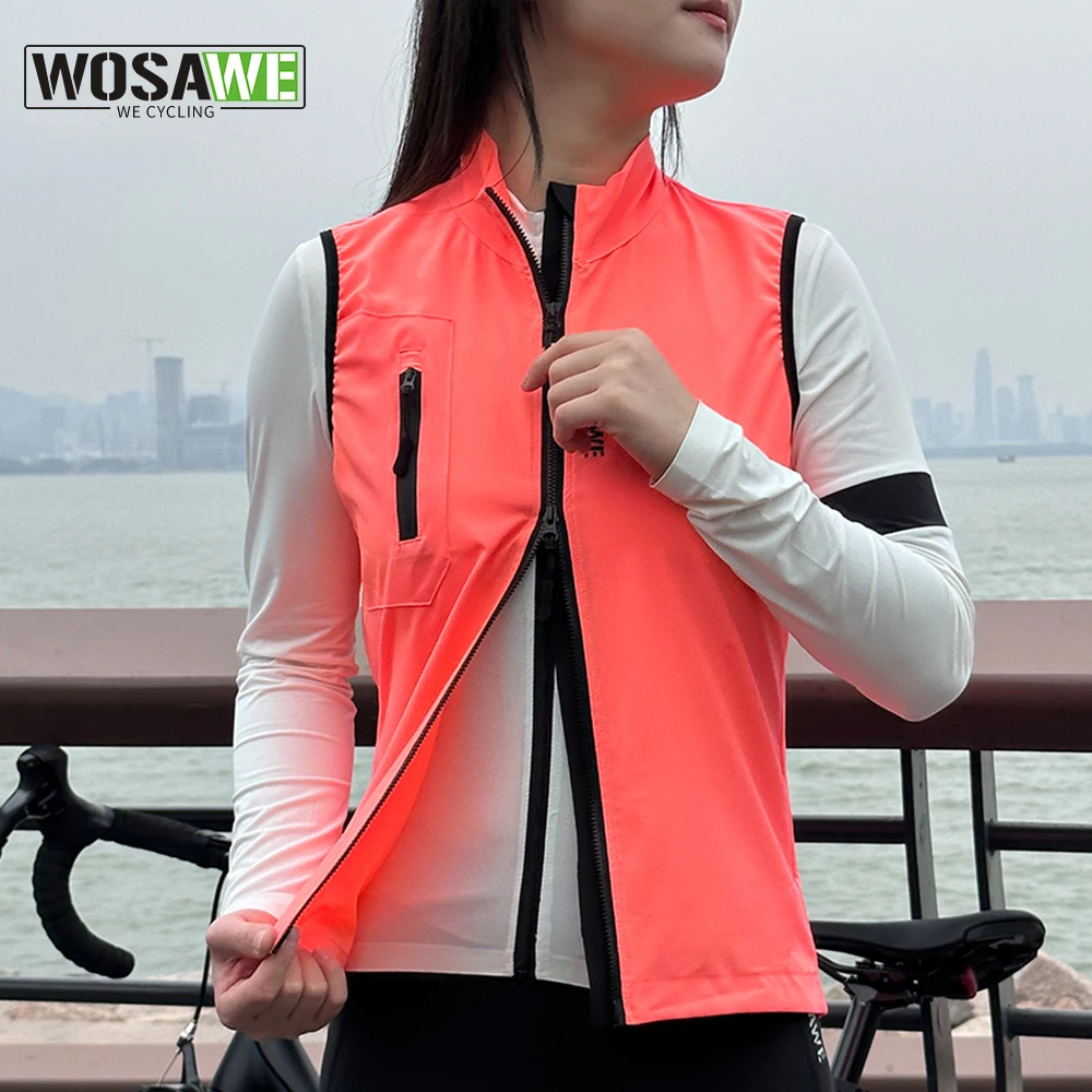 

WOSAWE Women Windproof Waterproof Summer Cycling Vest Quick Dry Vest Bicycle Sleeveless MTB Racing Bike Gilet Breathable Tops