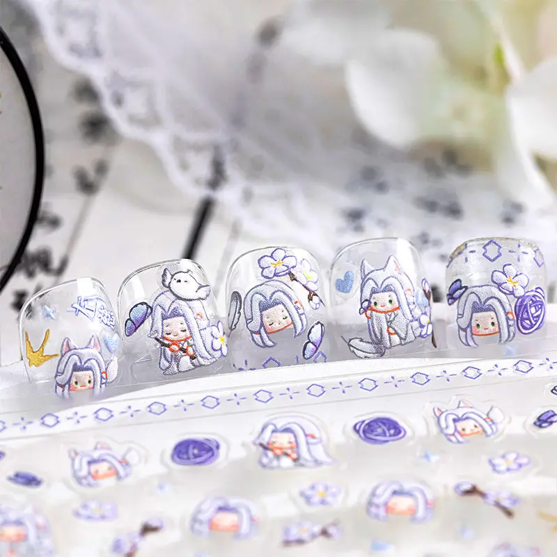 5 шт. пепел Королевства дизайн ногтей Q версия DIY украшения прозрачные наклейки