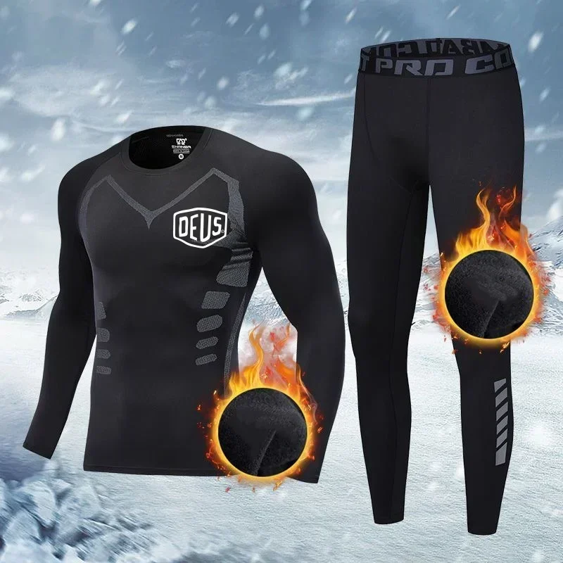 Быстросохнущее мужское термобелье комплекты для бега Компрессионные спортивные