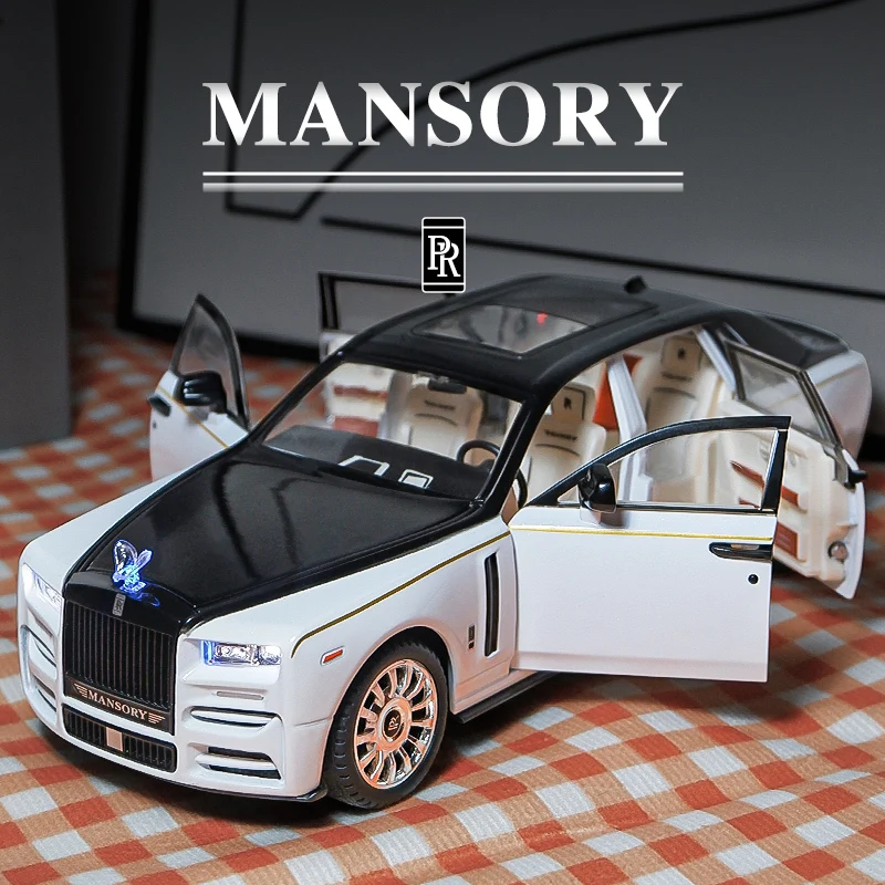 

Модель автомобиля из сплава в масштабе 1:30 Rolls Royce Phantom Masory, Литые металлические игрушечные автомобили, модель автомобиля, имитация звука и св...