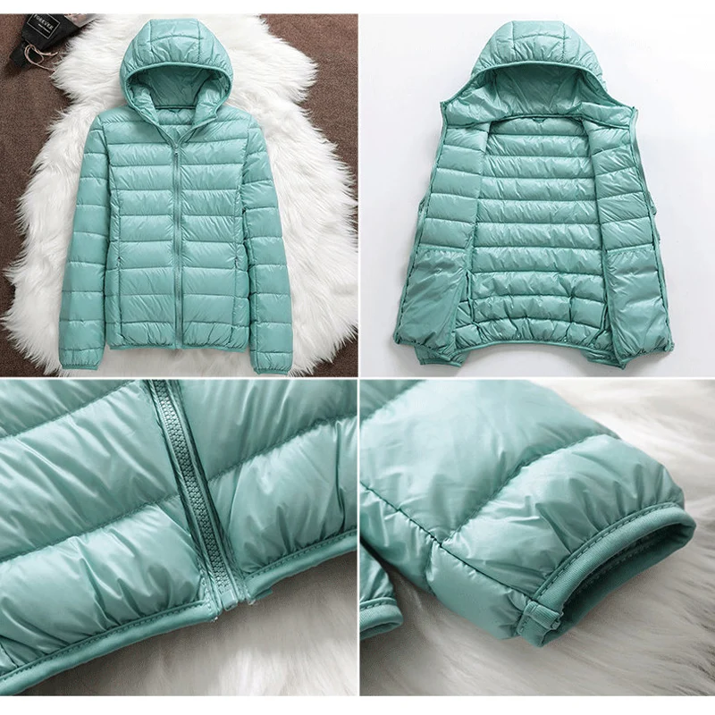 2021 New Women Thin Down Jacket White Duck Down  Jackets Autumn and Spring Warm Coats Portable Outwear Down Jacket Women