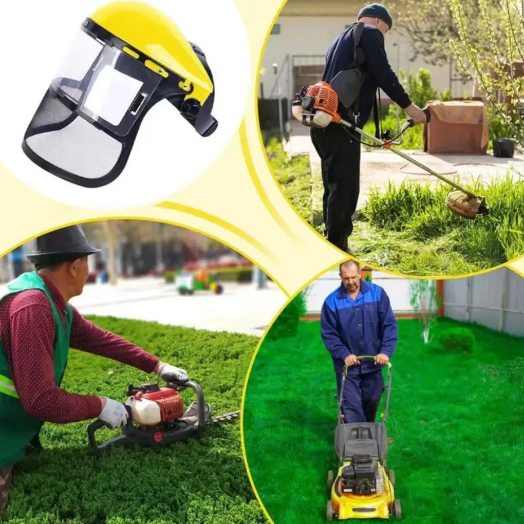 Защитный шлем с сетчатой защитной маской на все лицо подходит для садовых