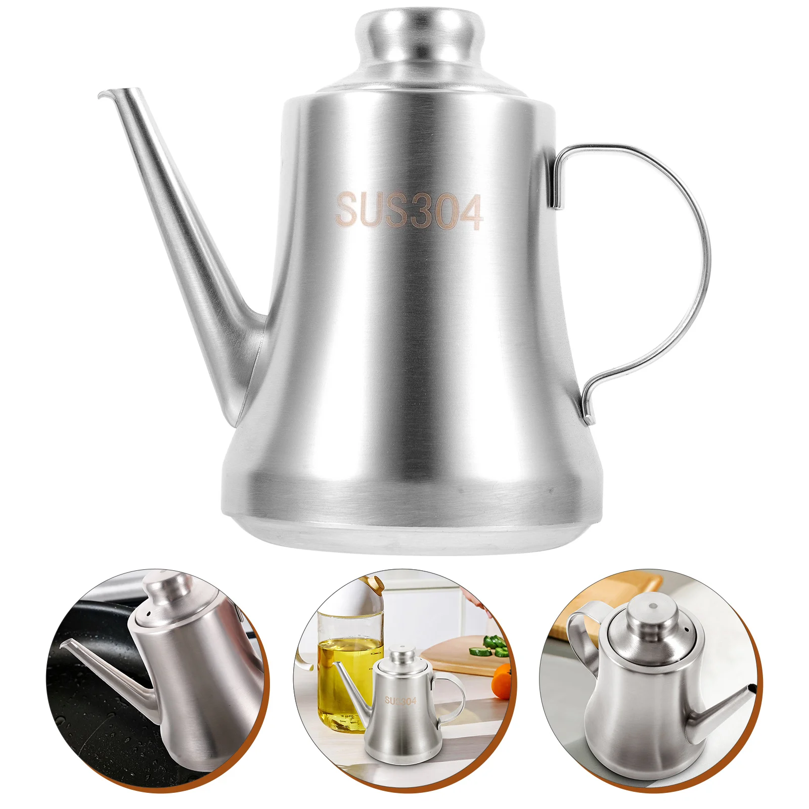 

Oil Pot Container Strainer Jug Stainless Kitchen Grease Storage Steel Cruet Keeper Olive Metal Dispenser Multi