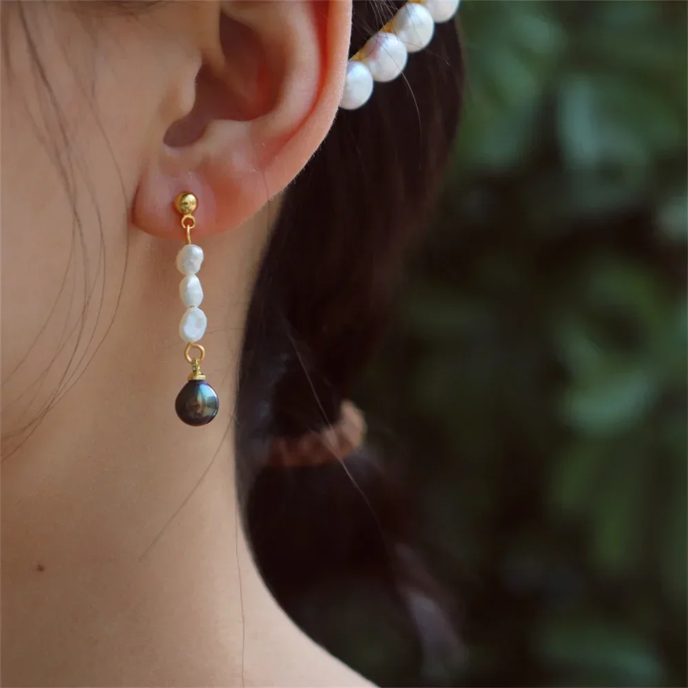 Серьги-капли из стерлингового серебра 925 серьги с натуральным пресноводным